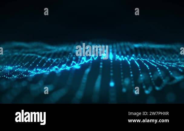 Abstract 3D rendering technology blue digital wave background concept ...