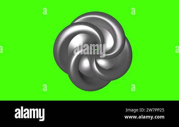 Artistic 3D object rotating, looping animation on green screen chroma ...