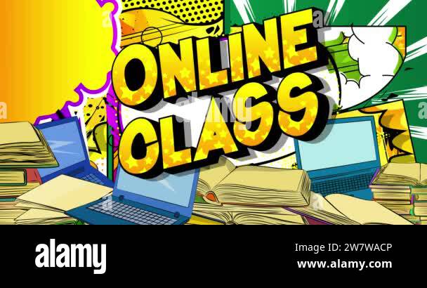 Online Class. Educational motion poster, invitation. 4k animated Comic ...