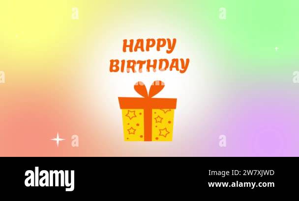 Happy Birthday. Video intro with congratulations icons. Symbols of ...