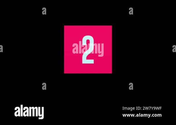 Red 3d square countdown from zero to ten. Alpha channel. Looped ...