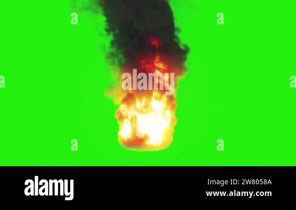 Raging fire isolated on green screen matte for keying Stock Video ...