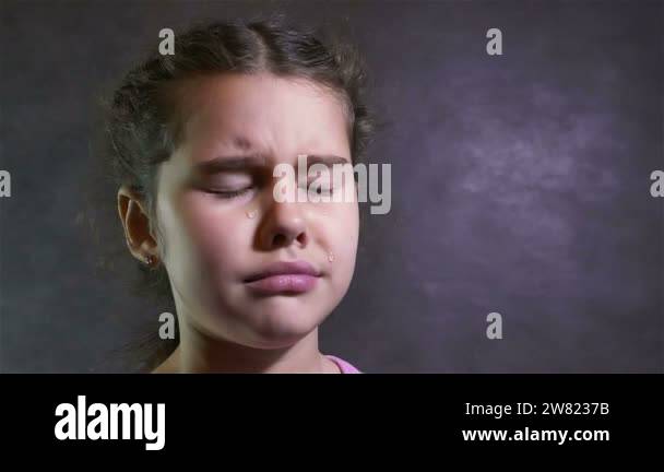 girl teen cries tears flow portrait problems under stress Stock Video ...