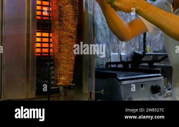 Turkish doner meat cut close Stock Videos & Footage - HD and 4K Video ...