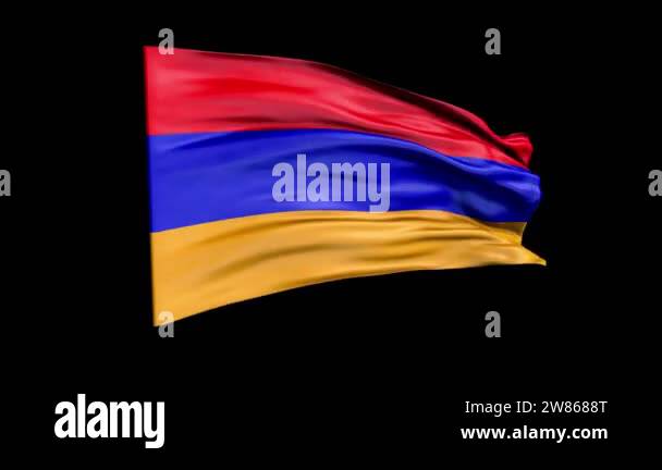 Realistic Armenia flag is waving 3D animation. National flag of Armenia ...
