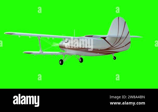 The antonov An-2 bi-plane. Old white plane. Realistic physics animation ...
