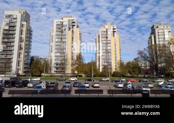 Latvia, Riga, 12.10.2021. Residential area Imanta. High-rise buildings ...
