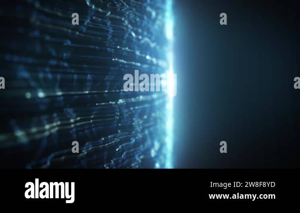 Abstract Light Fiber Strings Flowing Background Loop/ 4k animation of ...