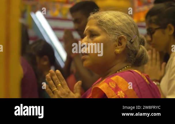 Indian woman praying temple Stock Videos & Footage - HD and 4K Video ...