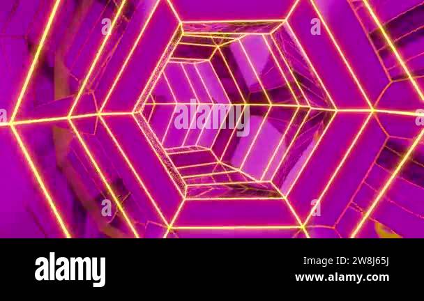 Moving through flashing colored tunnel. Design. Bright 3D tunnel with ...