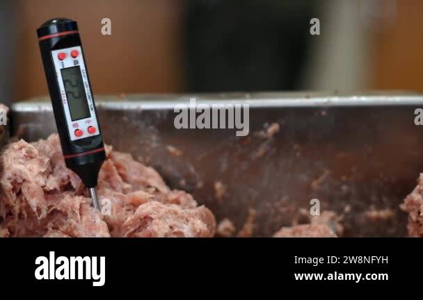 making sausages at home according to family recipes. salami product ...