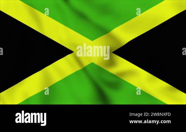 Jamaican Flag video. Jamaican National Flag close-up waving video ...