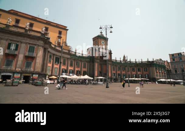 Naples, Italy - August 2, 2023 - Piazza Dante, Dante Square with ...