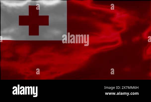 Loop Animation the flag of Tonga wavy flag 4k animation footage Stock ...