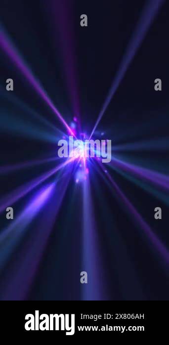 Vertical video - pink and blue neon colored fiber optic light beams and ...