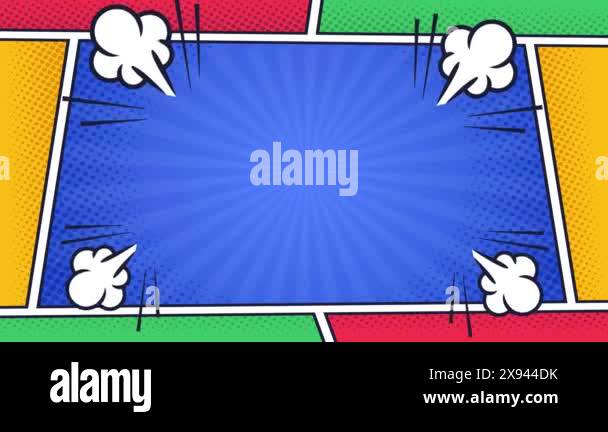 Comic background animation | expression balloon pop art style 4k video ...