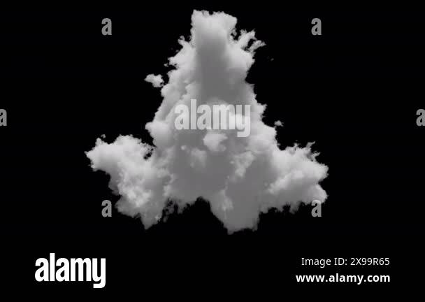 3D big cloud with alpha channel and looping animation. Slowly ...