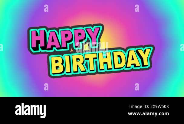 Happy birthday 3D festive animation. Happy birthday loop text or ...