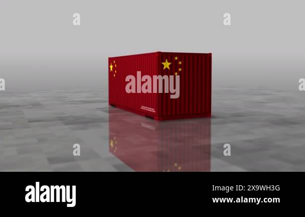 China export production and import cargo containers in port terminal ...