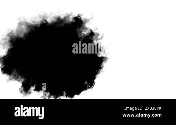 4K black luma effect Ink drops stream splatter stain leak spread flow ...