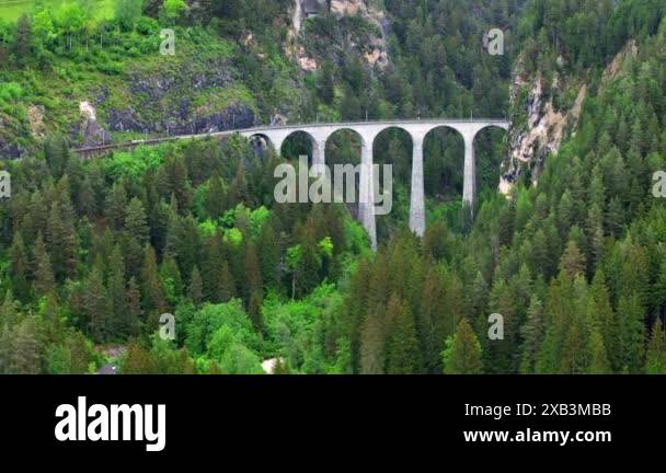 The Landwasser Viaduct is a single-track six-arched curved limestone ...
