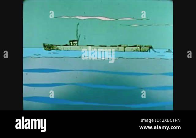 1968 - Animation is used to depict a US Navy Mine Sweeper Special ...