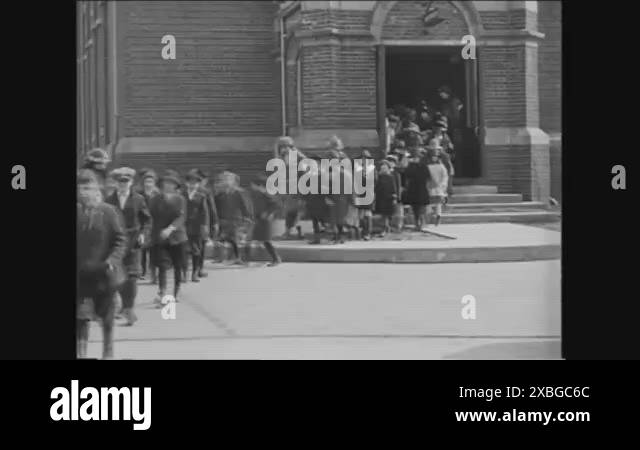 1918 - Elementary school students and their teachers leave campus for ...