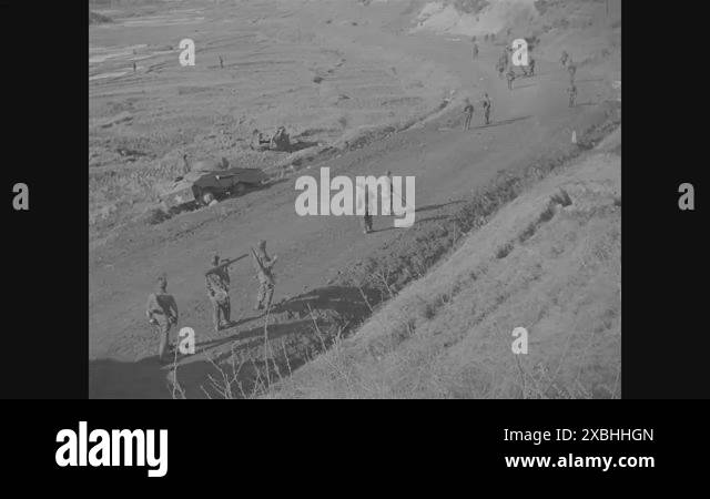 1951 - The US Army 8th Engineers work on finishing a road in Korea ...