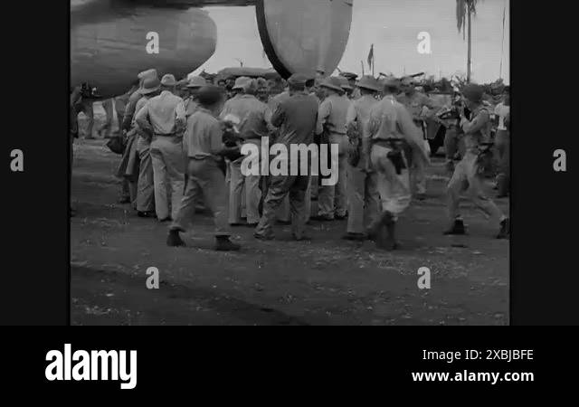 1944 - General Vandegrift arrives in Guam by plane with Admirals Nimitz ...