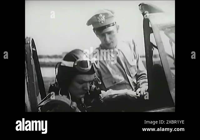 A pilot in a United States Army Air Forces Republic P-47 Thunderbolt ...