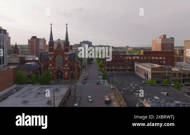 Aaerial tour of downtown Birmingham, highlighting the magnificent