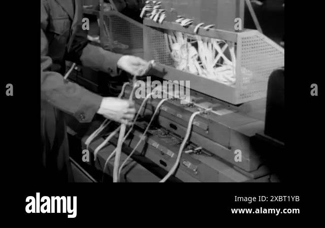Soldiers use different communication systems in combat in the 1950s ...