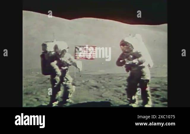 1969 - Astronauts Buzz Aldrin and Neil Armstrong plant the American ...