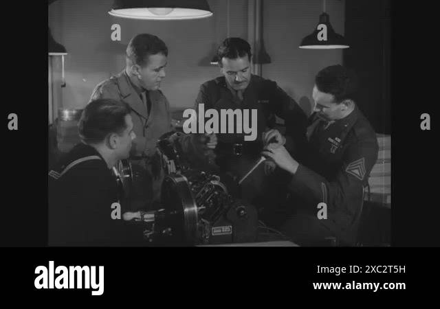 1944 A Us Marine Combat Cameraman Talks To Men From Other Branches Of