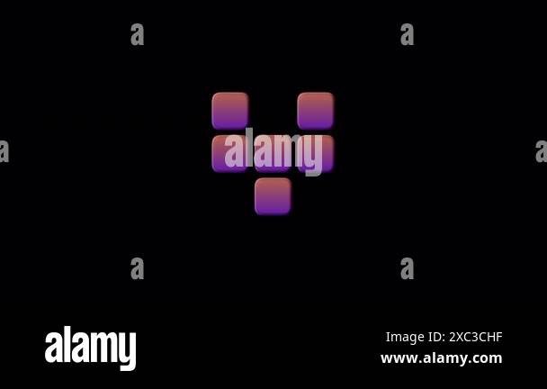 4K Animation - loading square icon on transparent background. Looped ...