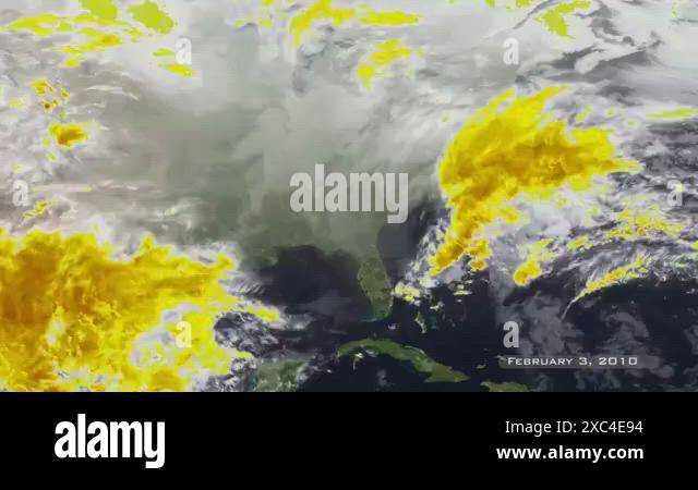 A weather map shows various storms passing the East Coast of the US ...