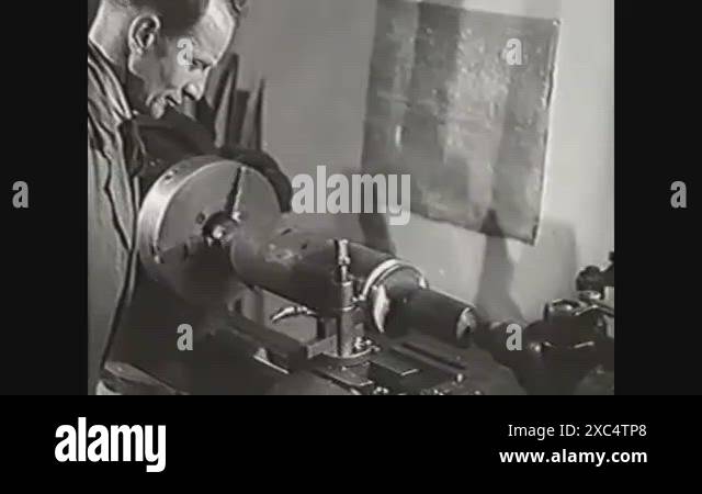 1936 - Components for an Austin 7 miniature racecar engine are made at ...