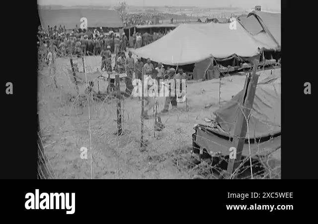 1945 - Part of a film about a prisoner of war camp for Japanese ...