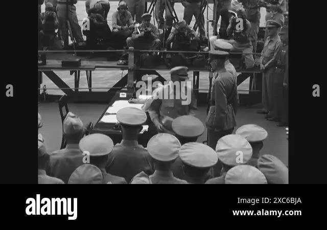 JAPAN - 1945 - General MacArthur, Admirals Nimitz and Halsey and a ...