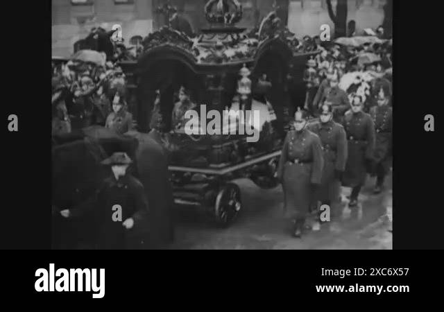 1933 - Nazi propaganda footage showing the state funeral procession for ...