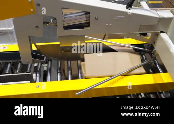 Automated production conveyor line at the modern factory. Carrying the ...