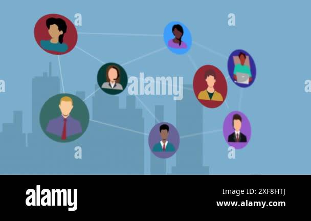 Communication, connectivity and icon for networking with profile ...