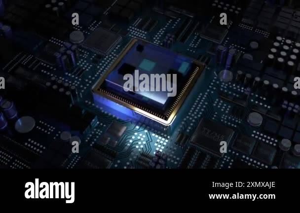 Computer processor and motherboard - 3D 4k animation (3840 x 2160 px ...