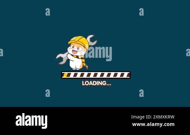 Loading Cartoon Animation Video on Blue and Green Screen Background ...
