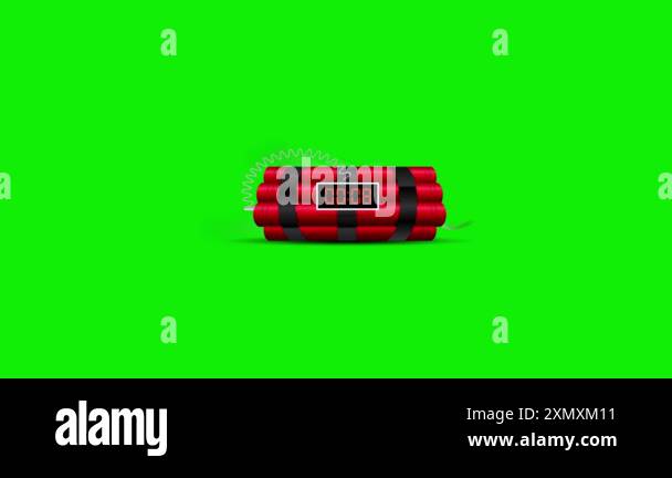 time bomb with digital clock 10 seconds countdown timer animation green ...