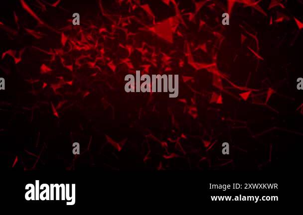 Dynamic red fractal patterns emerge against a black background ...