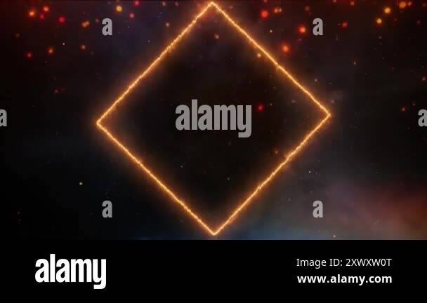 Abstract fiery diamond frame on dark background with fire sparks Stock ...