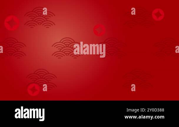 Chinese paper scroll roll out template on red background animation ...