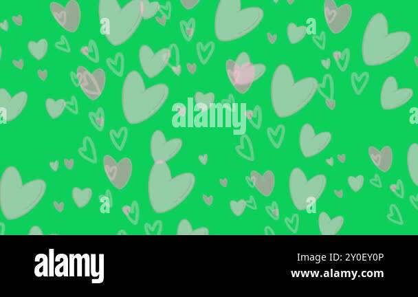 3d heart rotation animation on green screen background. 4k render video ...