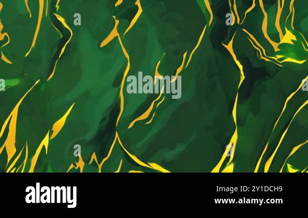 Abstract green and yellow shapes animation with fluid, wavy patterns ...